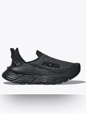 Hoka Restore Black Slip-On Knit Recovery Running Shoe Sneakers
